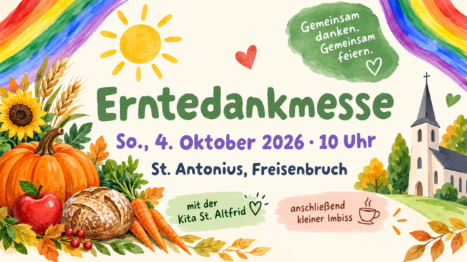 Erntedankmesse am 04.09.2026 in St. Antonius